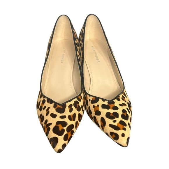 Marc Fisher Caitlin Leopard Calf Hair Pumps Heels Womens 8M Pointed Toe Shoes - Picture 3 of 9